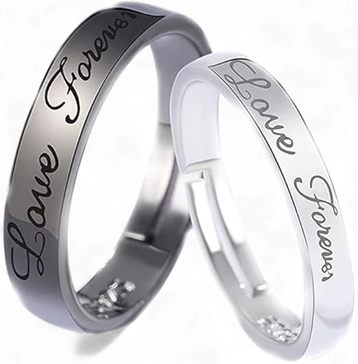 Love Forever Sterling Silver Couple Rings
