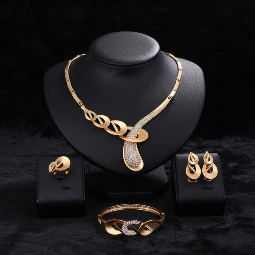 African Crystal Snake Jewelry Set