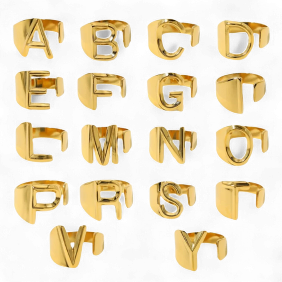 Trendy Initial Ring