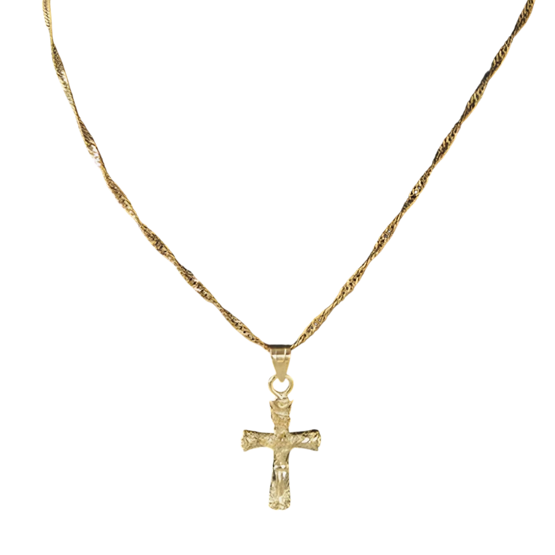 Gold Crucifix Necklace - Fine Chain