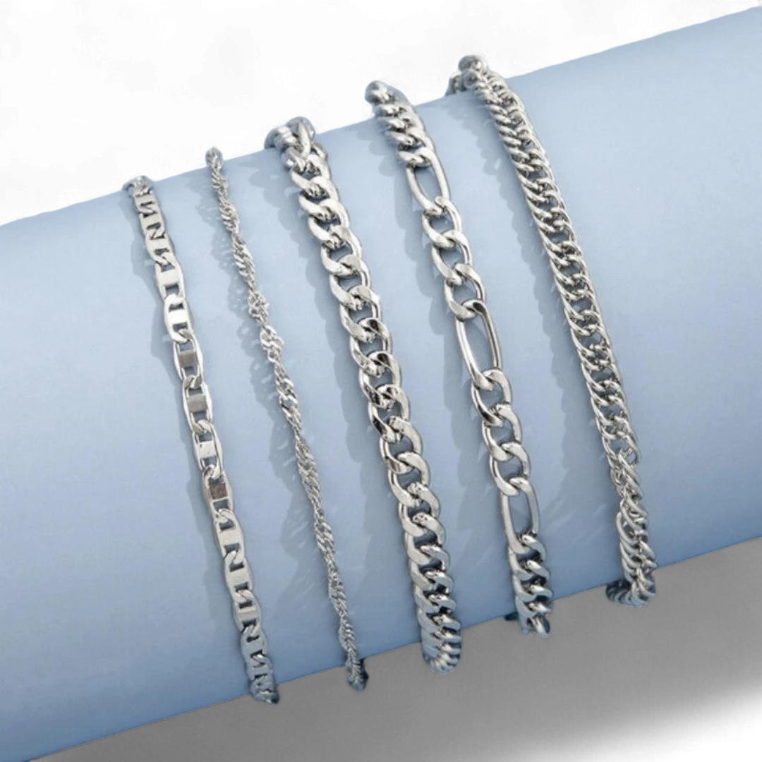 New Anklets Silver - 5 Pcs