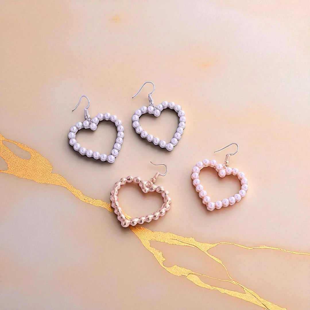 Charm Pearl Heart Earrings
