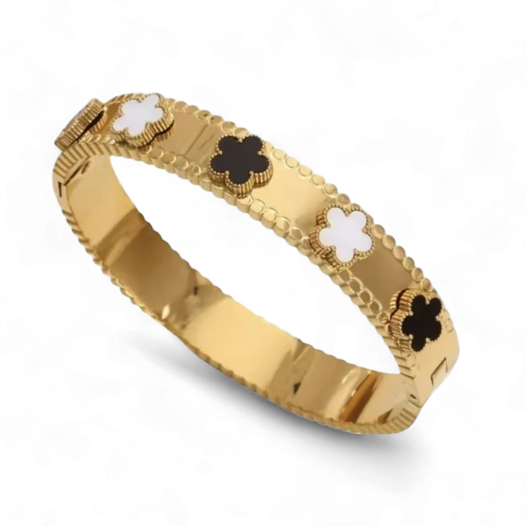 Gold Tone Alhambra Clover Bracelet