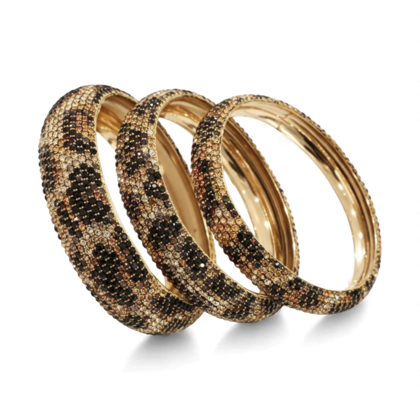 Leopard Shine Bangle Set - Set Of 3