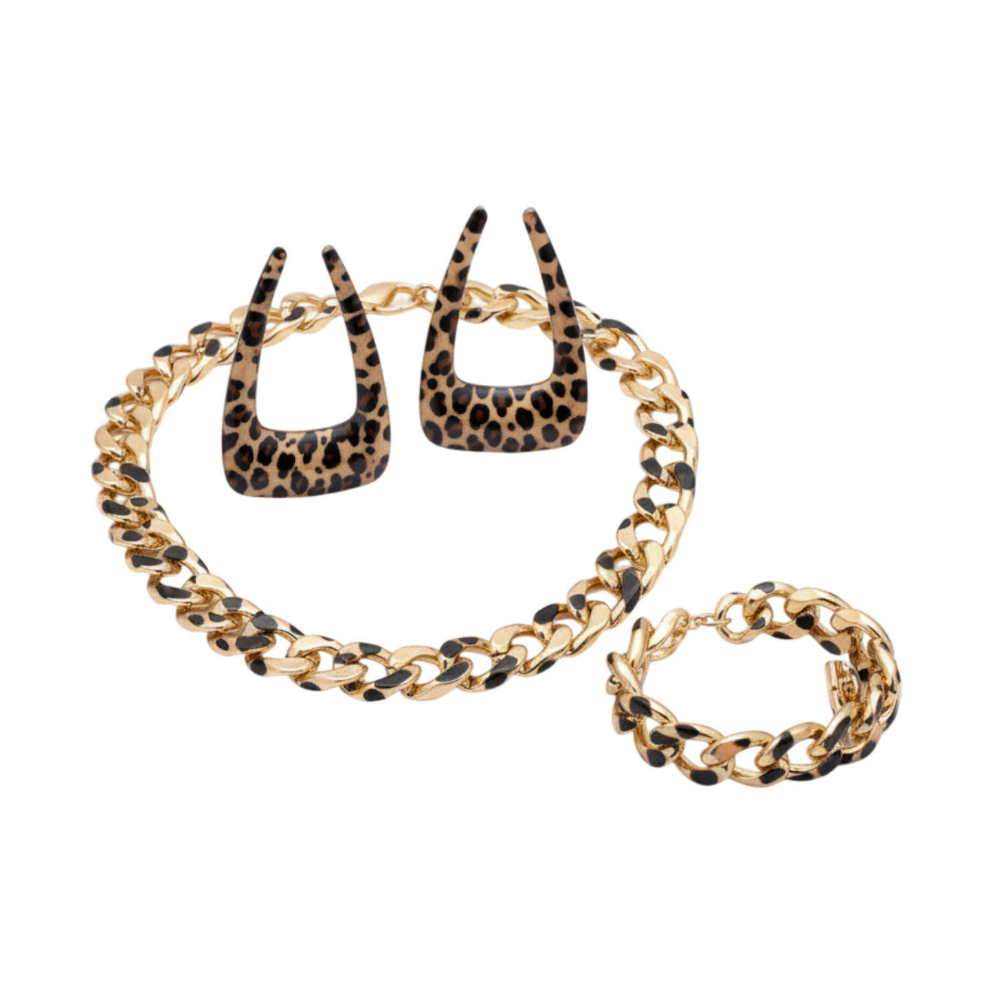 Leopard Statement Jewellery Set - Set Of 3