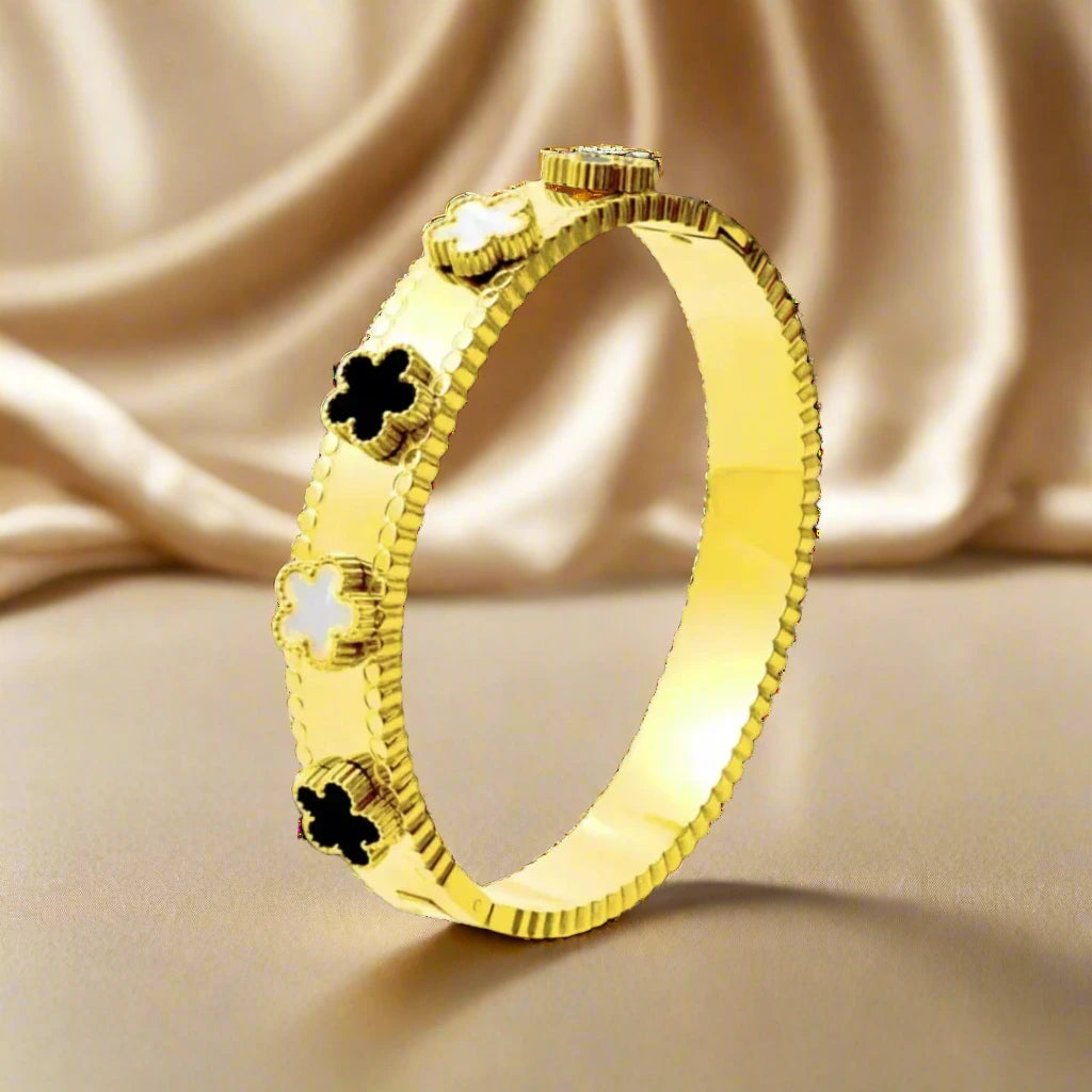 Gold Tone Alhambra Clover Bracelet