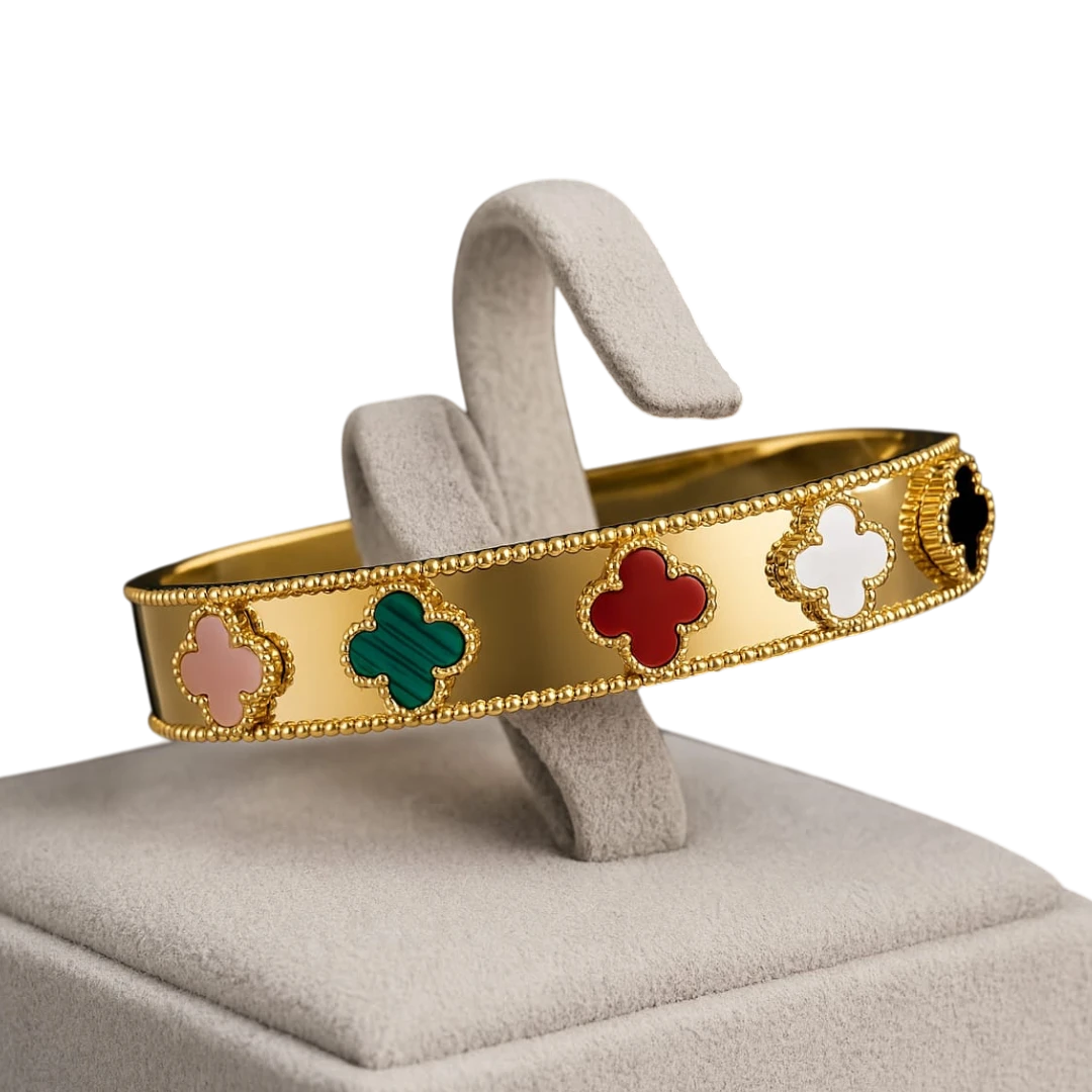Gold Clover Charm Bracelet