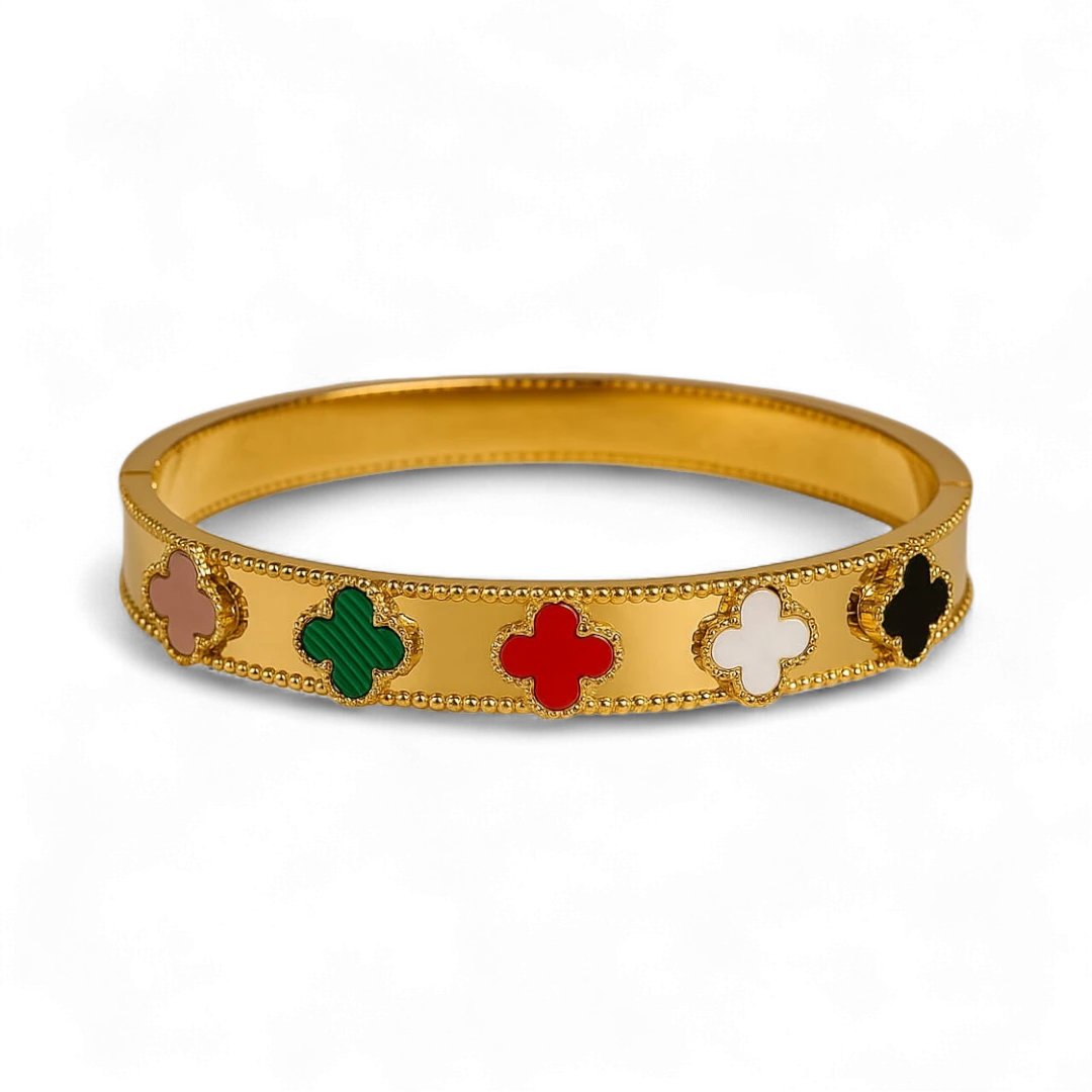 Gold Clover Charm Bracelet