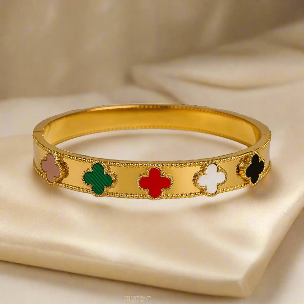 Gold Clover Charm Bracelet