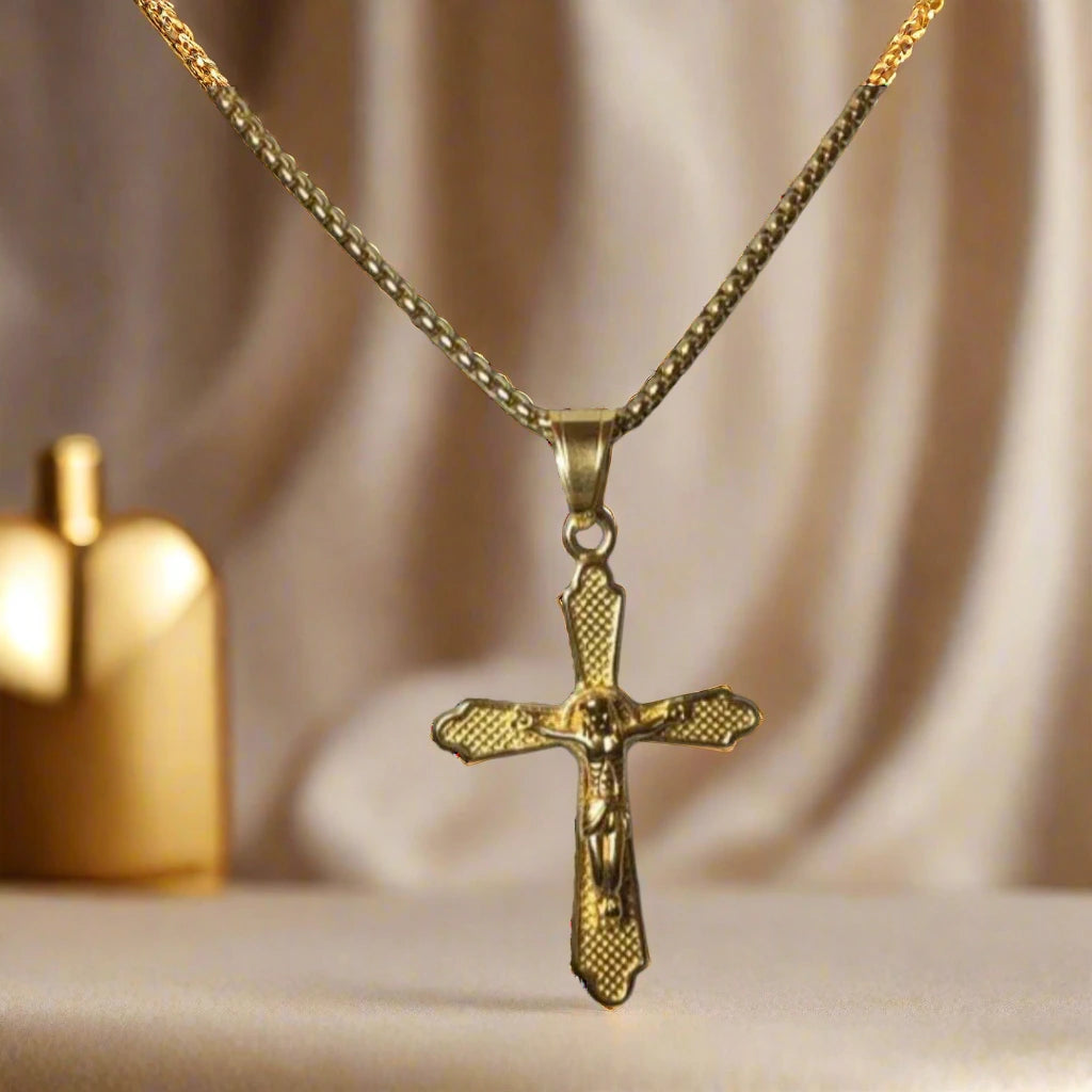 Big Dotted Cross Necklace