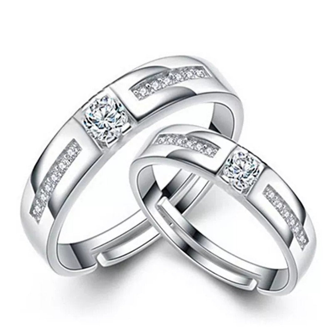 Classy Rhinestones Couple Rings – Pack of 2