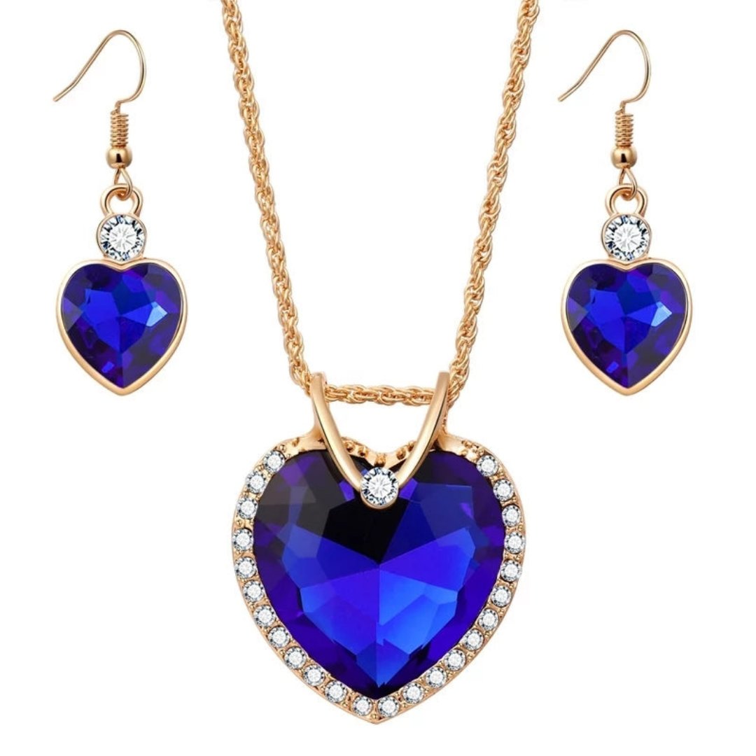 Crystal Heart Rhinestones Set