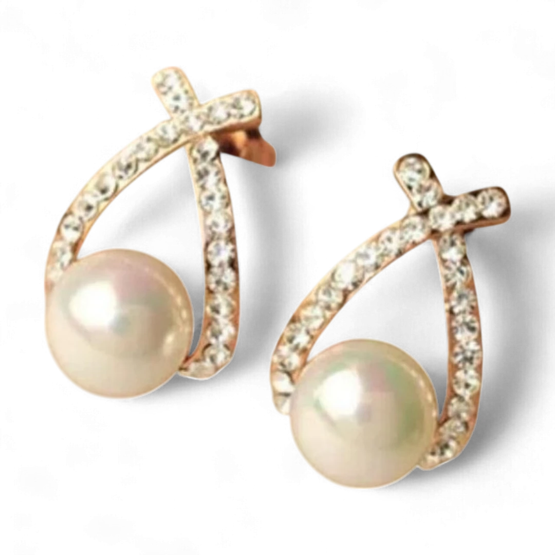 Elegant Pearl Fish Earrings