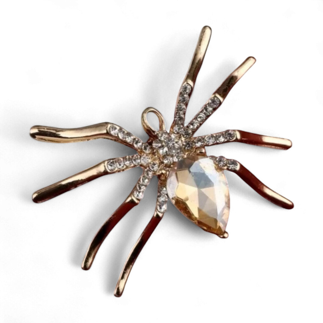 Elegant Rhinestones Spider Brooch