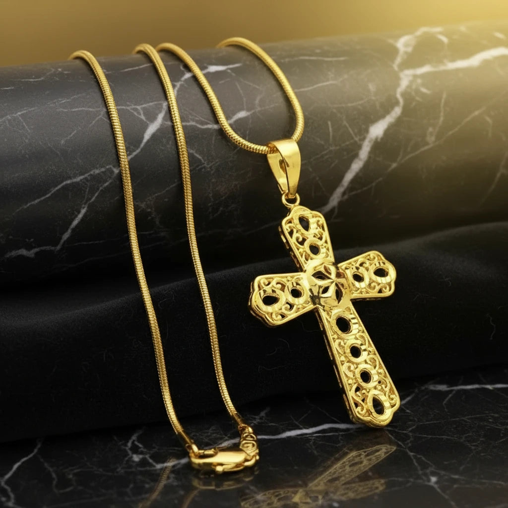Exquisite Star Cross Pendant Necklace