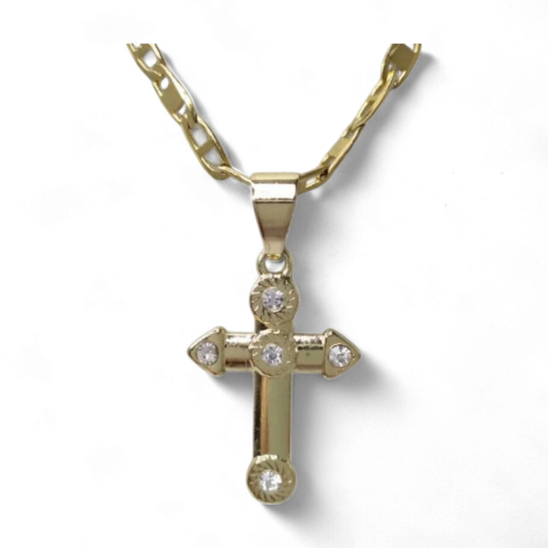 Exquisite Stones Cross Necklace