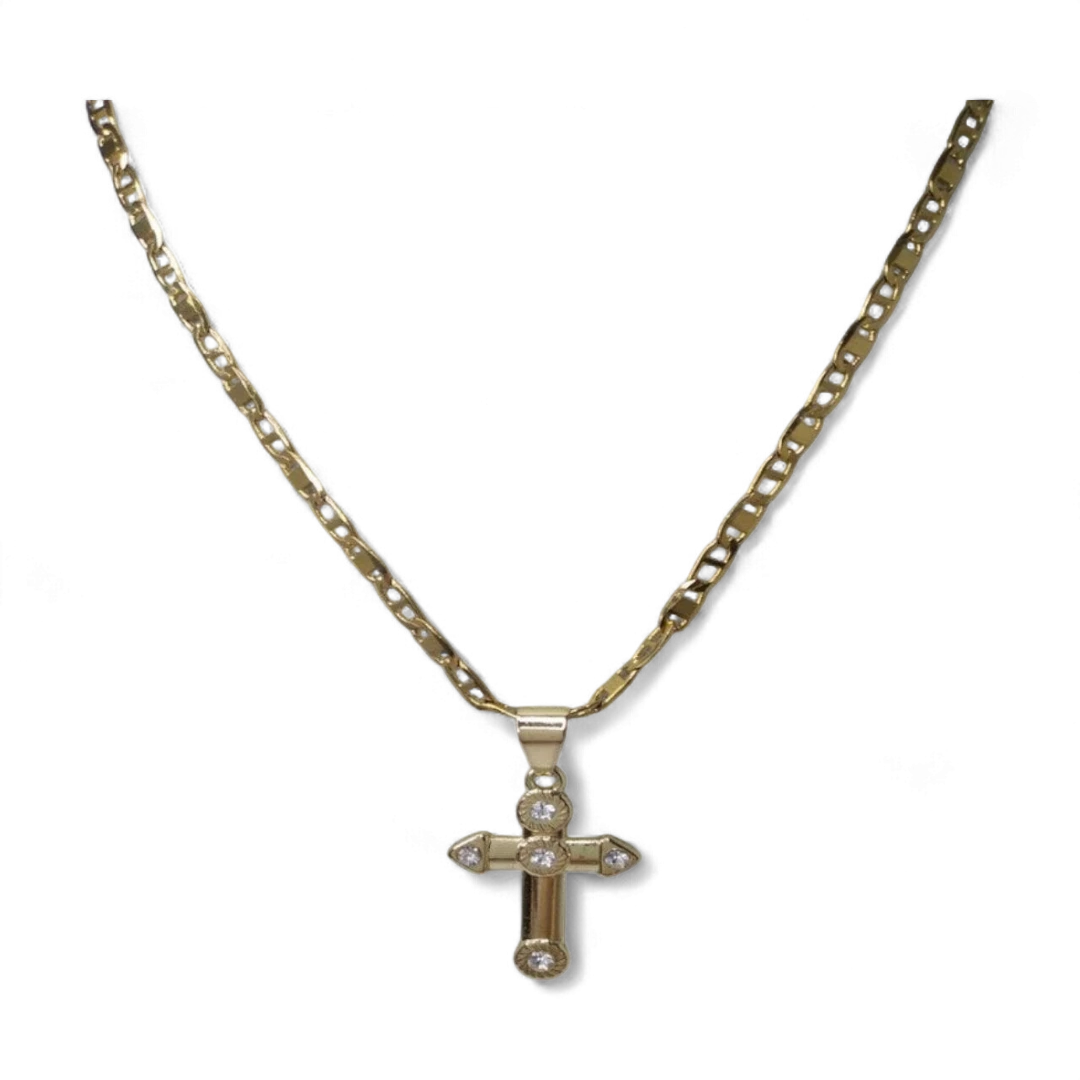 Exquisite Stones Cross Necklace