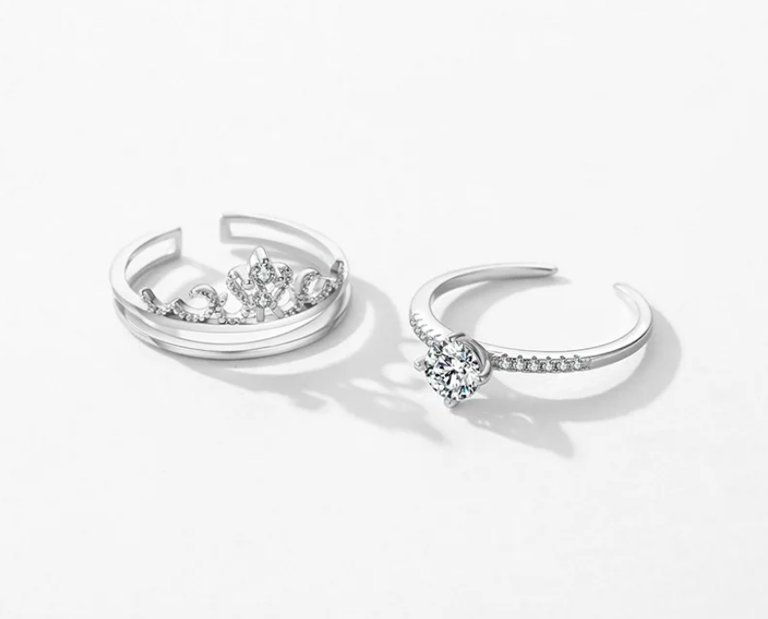 Exquisite Crown Crystal Fashion Rings