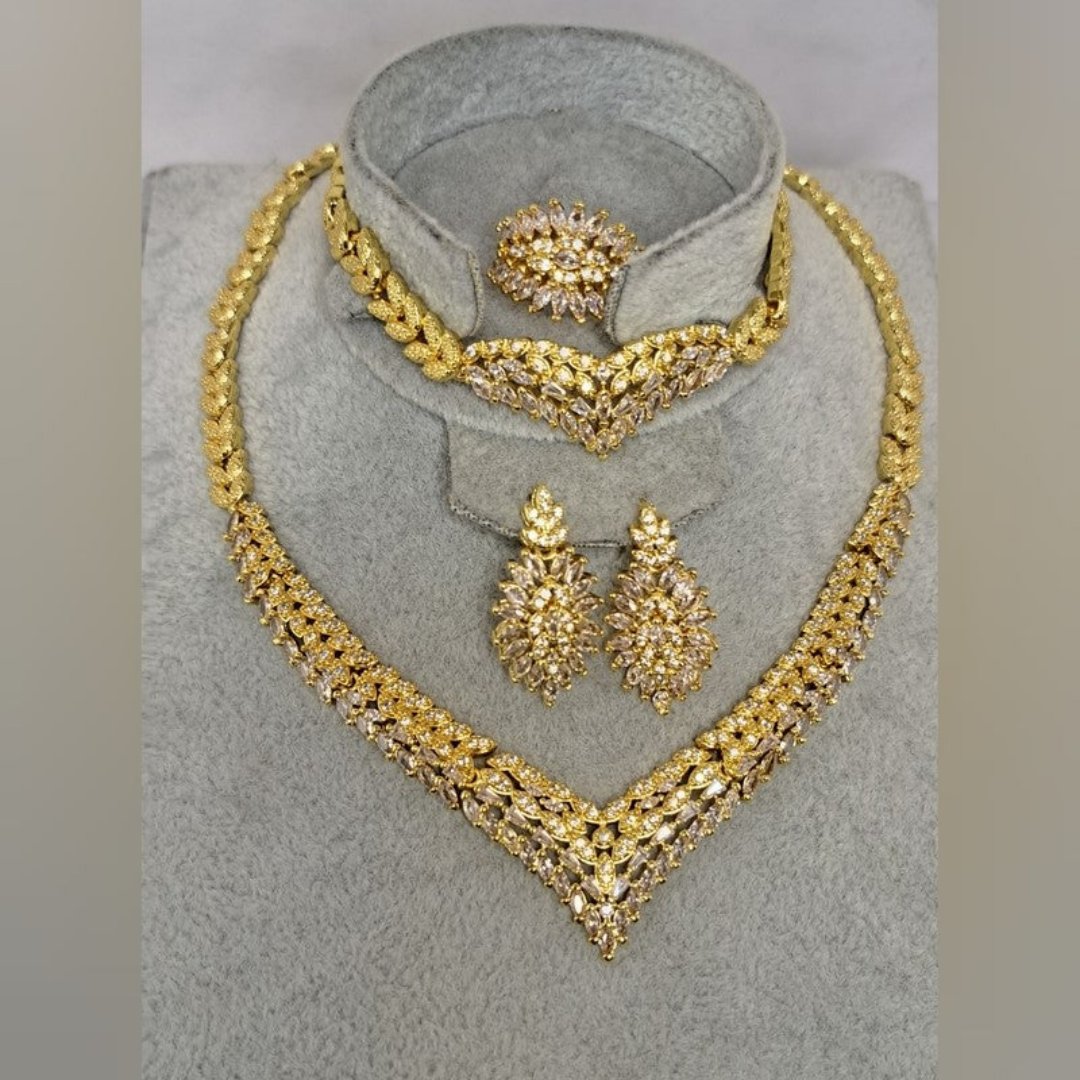 Flower Wedding Zircon Heart Set