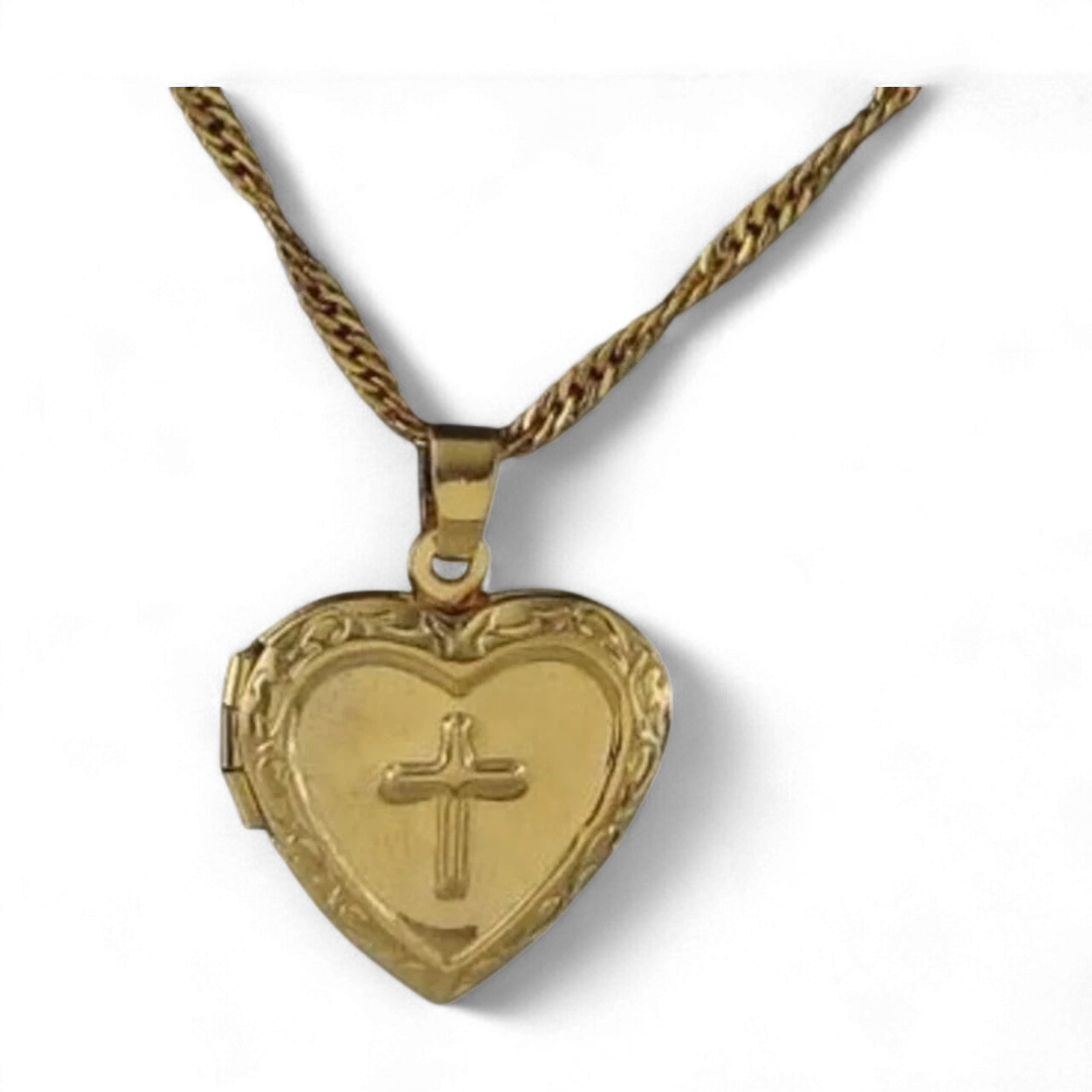 Heart Cross Frame Necklace