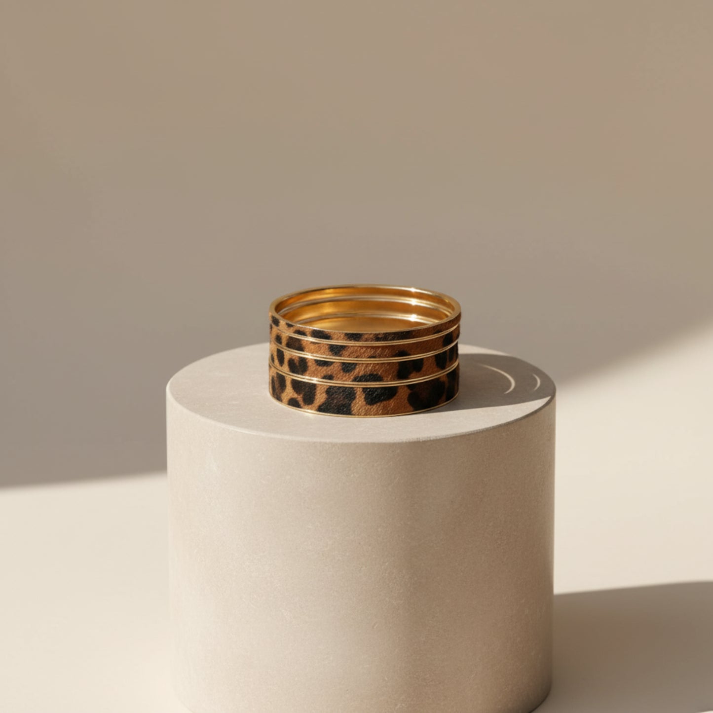 Leopard Wrap Bangle - Set Of 4