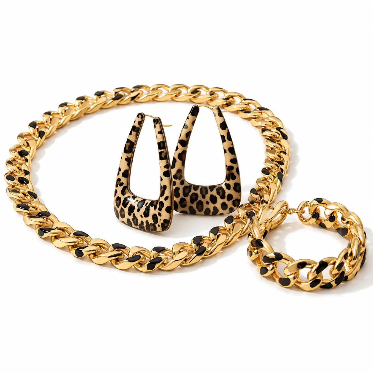 Leopard Statement Jewellery Set - Set Of 3