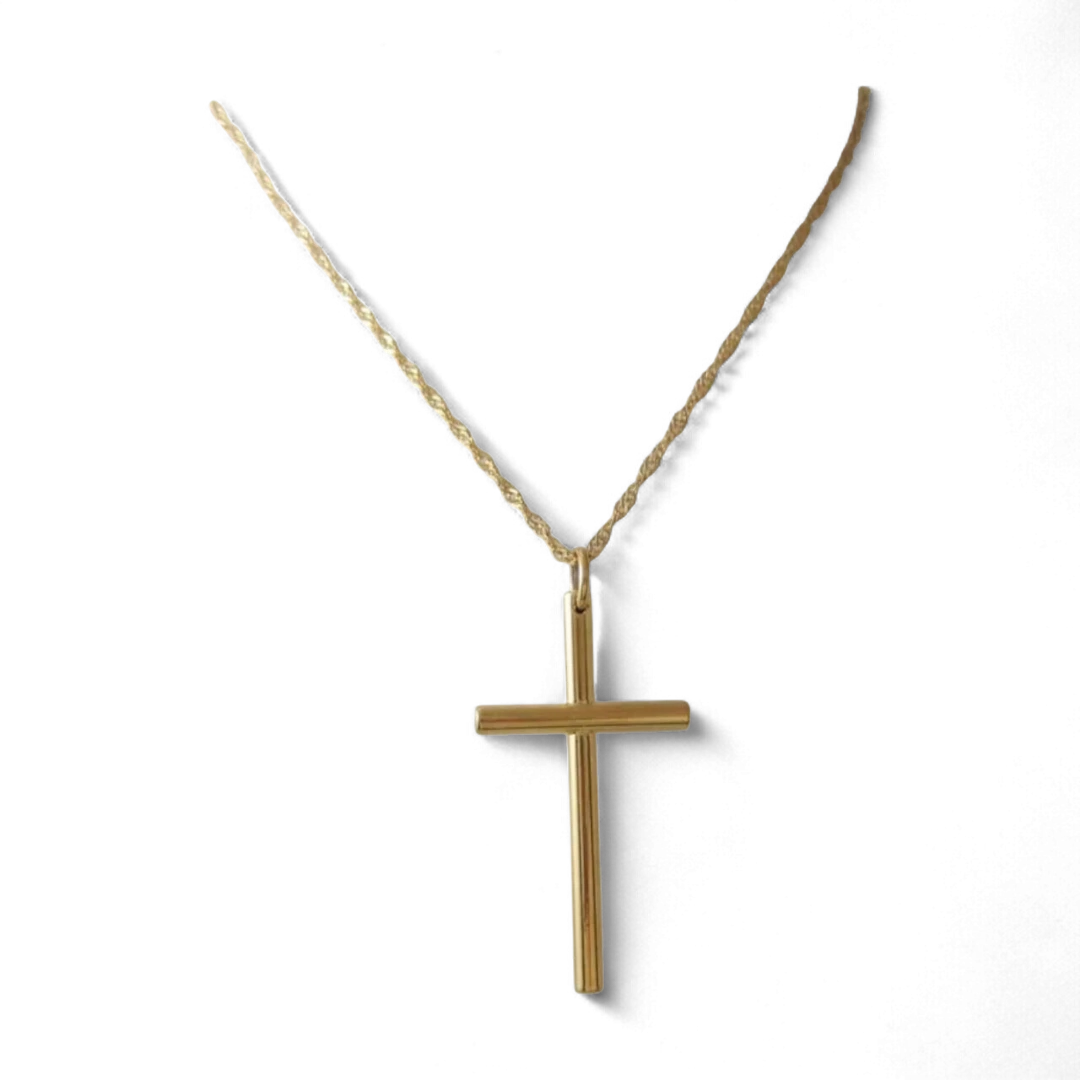 Long Simple Cross Necklace