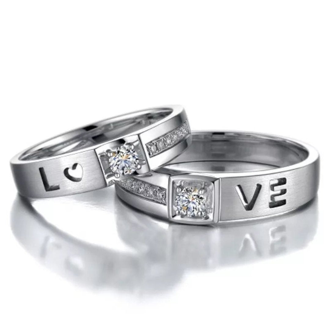 Love Crystal Couple Rings
