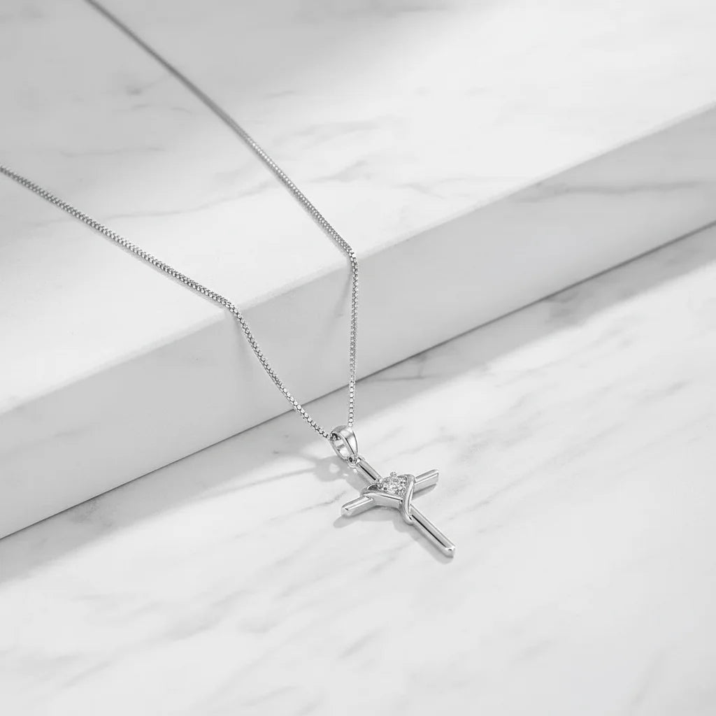 Lucky Heart Cross Necklace