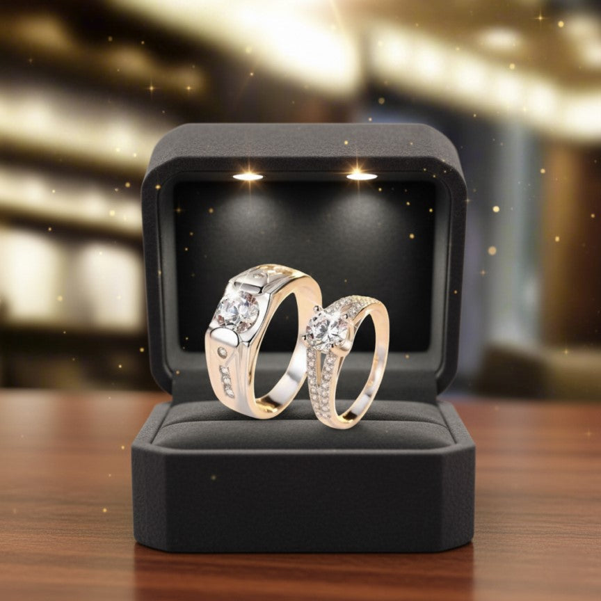 Luxurious Exquisite Silver Couple Rings