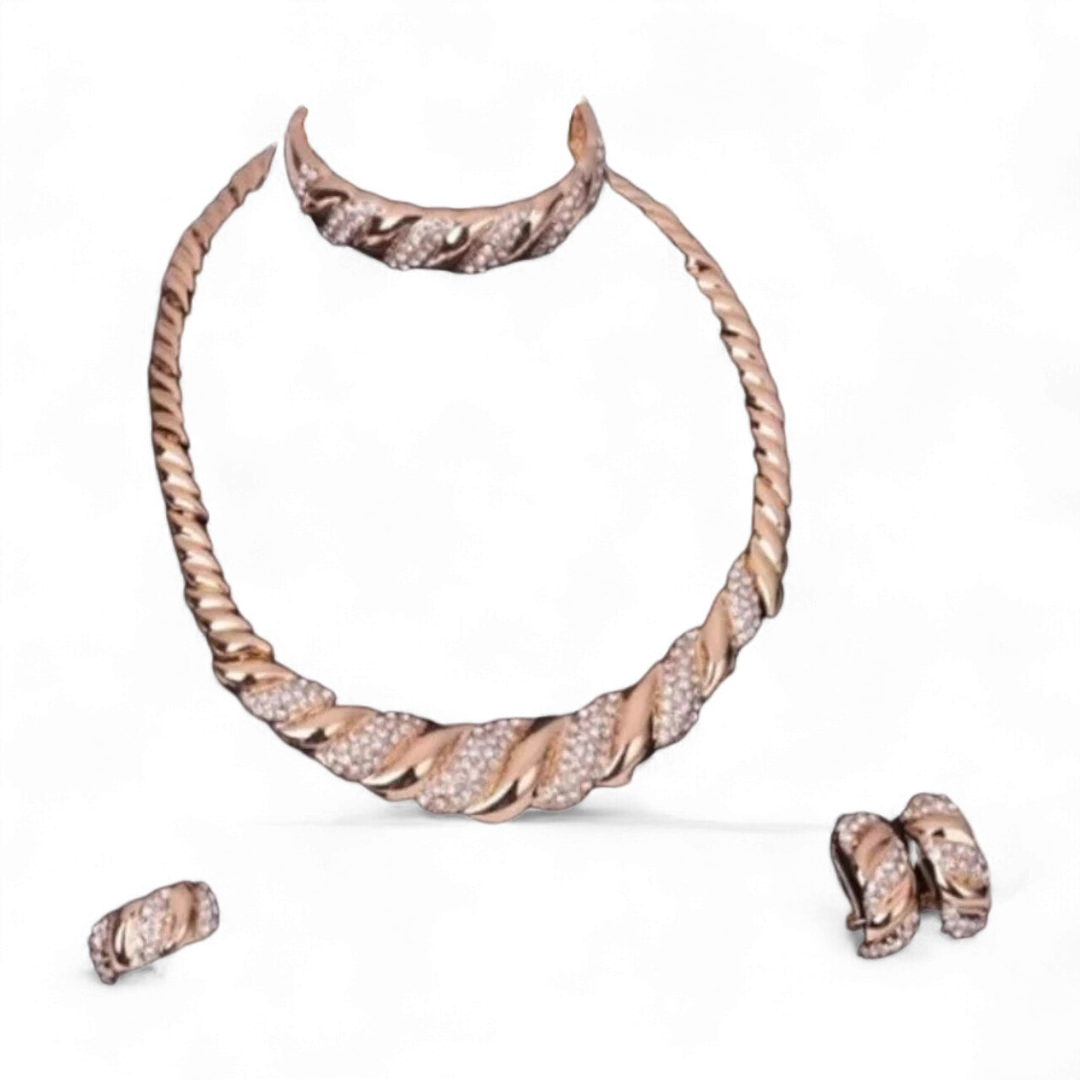 Luxury Twisted Rose Gold Set
