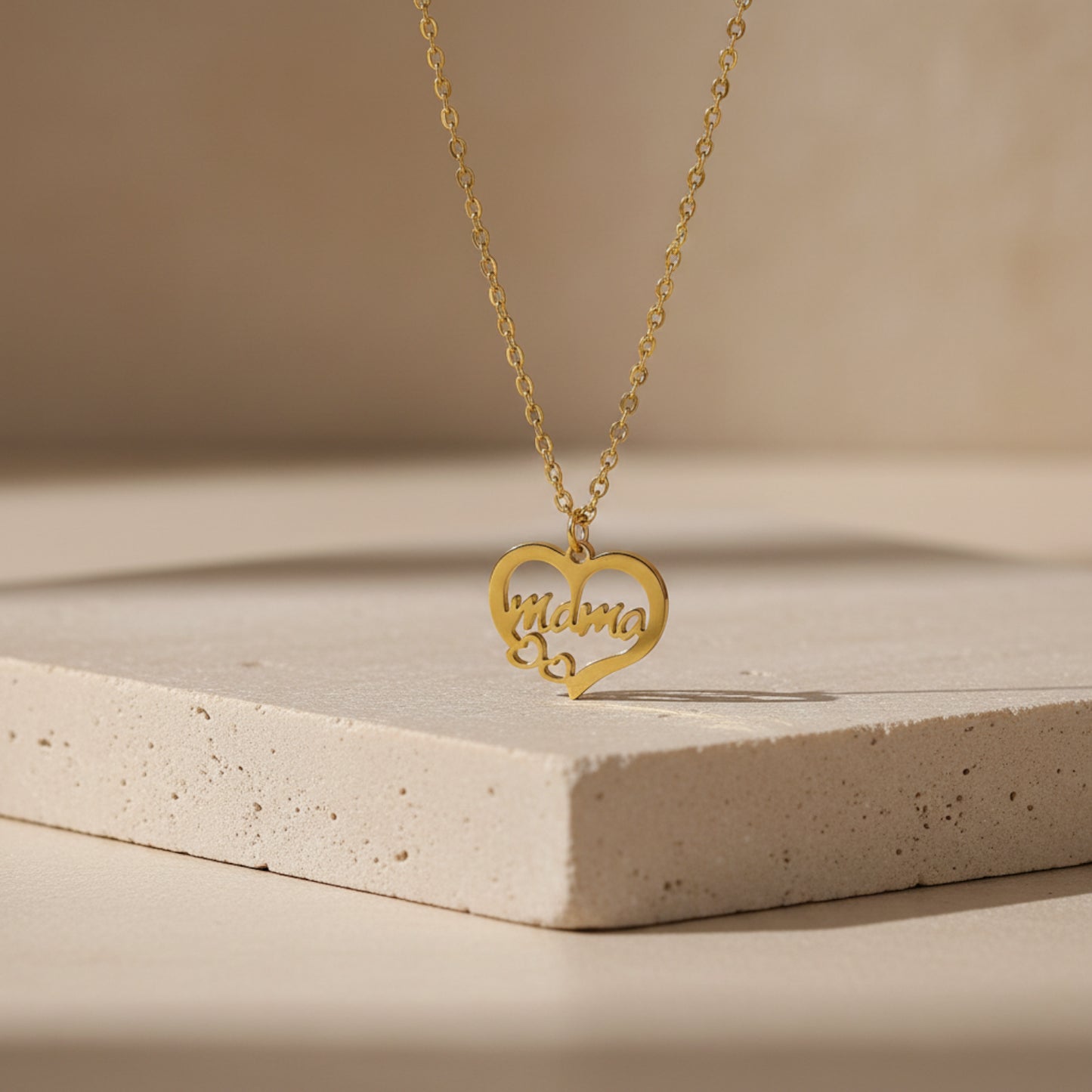 Mama Heart Cutout Necklace