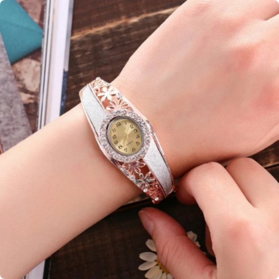 Rhinestone Flower Watch
