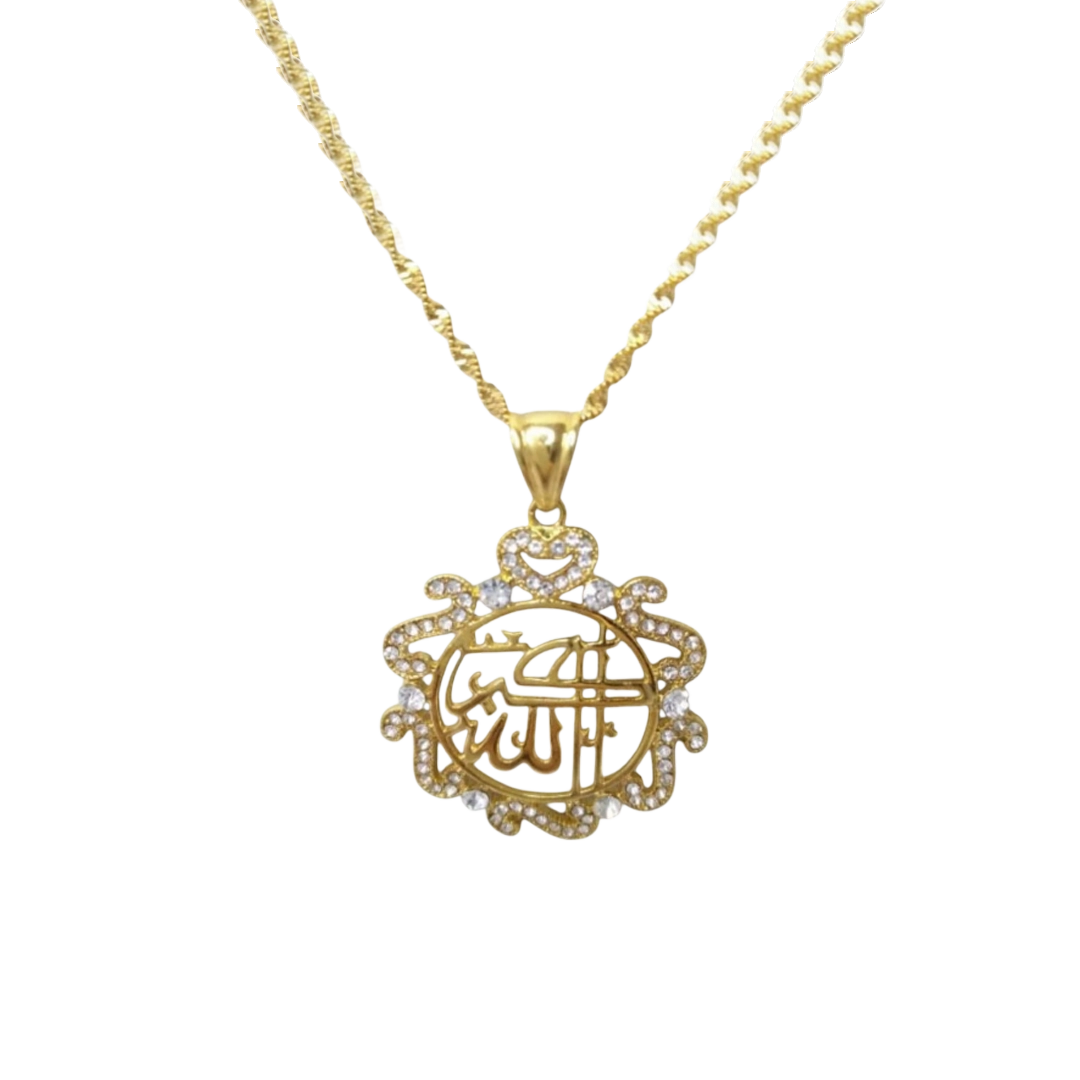 Rhinestone Allah Akbar Necklace