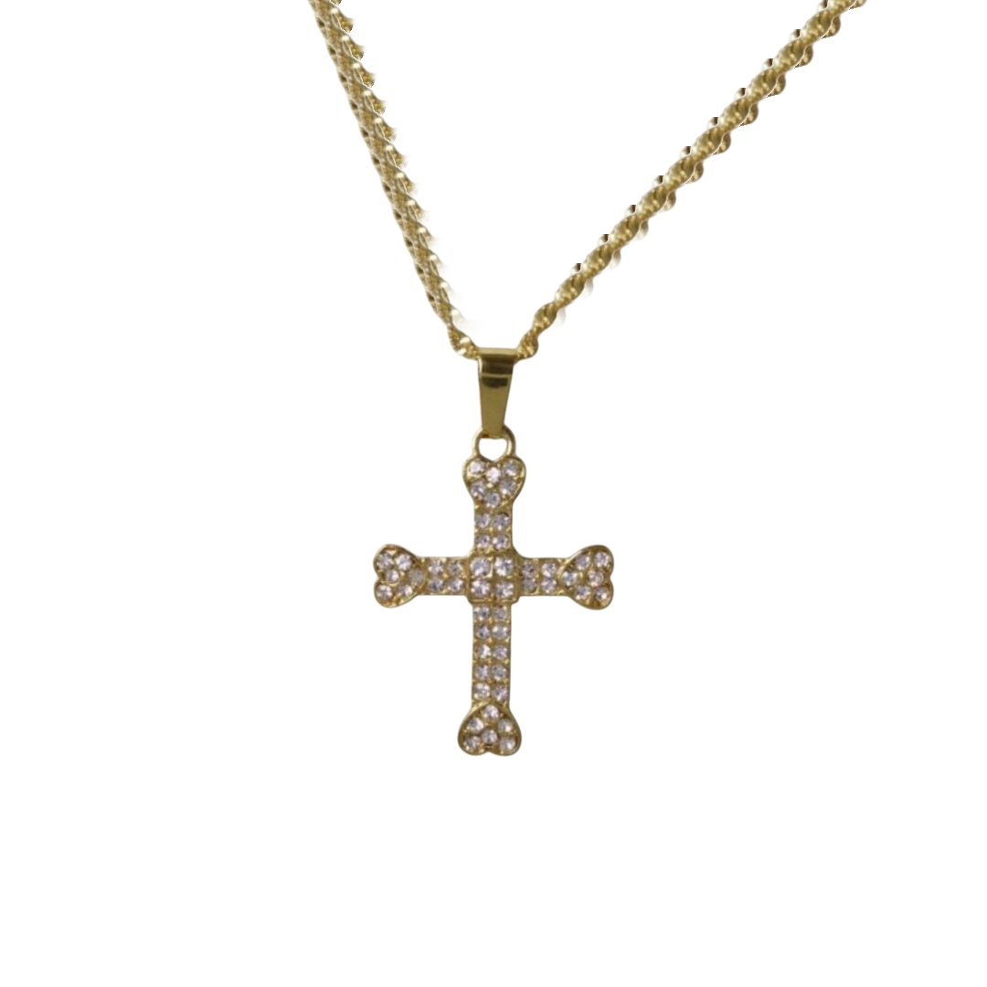 Rhinestone Bright Cross Necklace