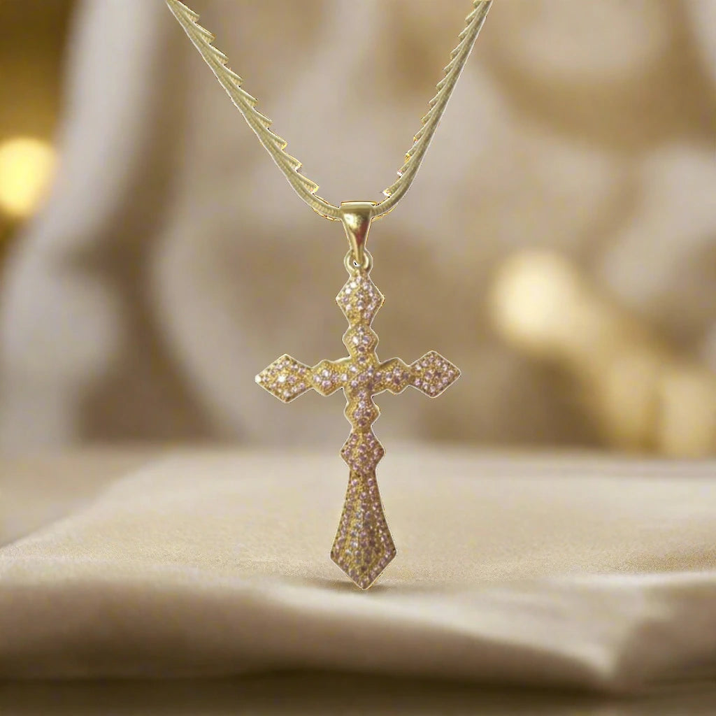 Rhinestone Shiny Cross Necklace