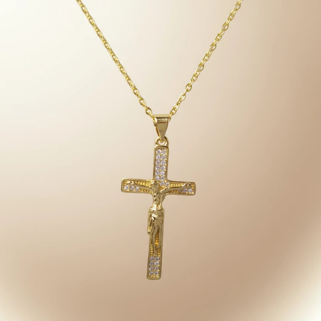 Rhinestone Simple Cross Necklace