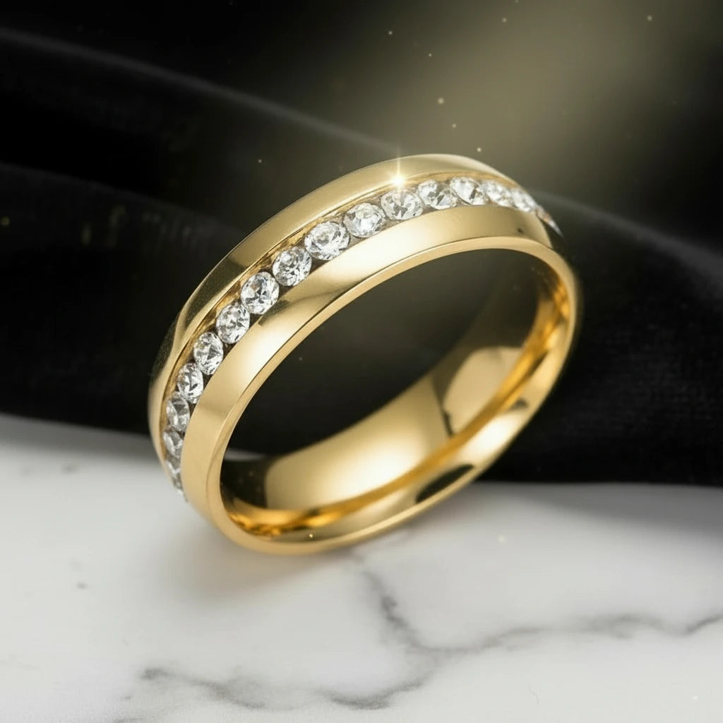 Shinny Crystal Gold Ring
