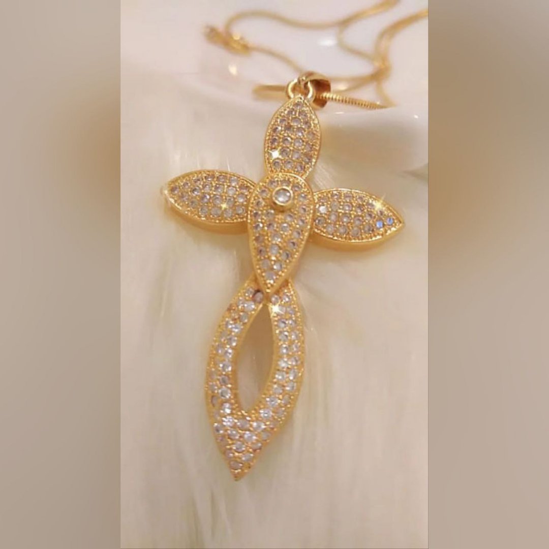 Shiny Cross Stone Necklace