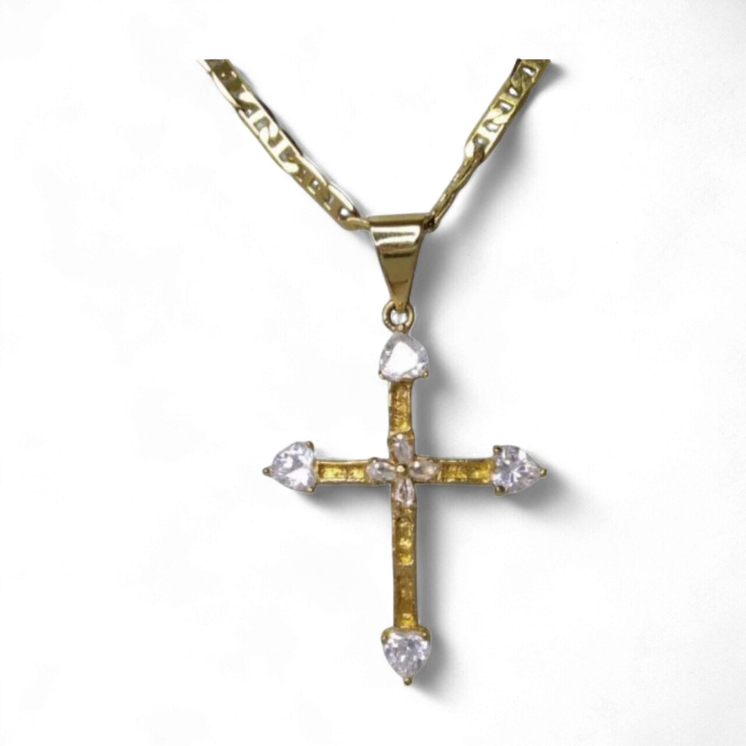 Stones Simple Cross Necklace