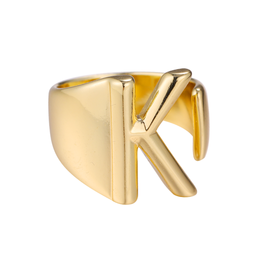Trendy Initial Ring