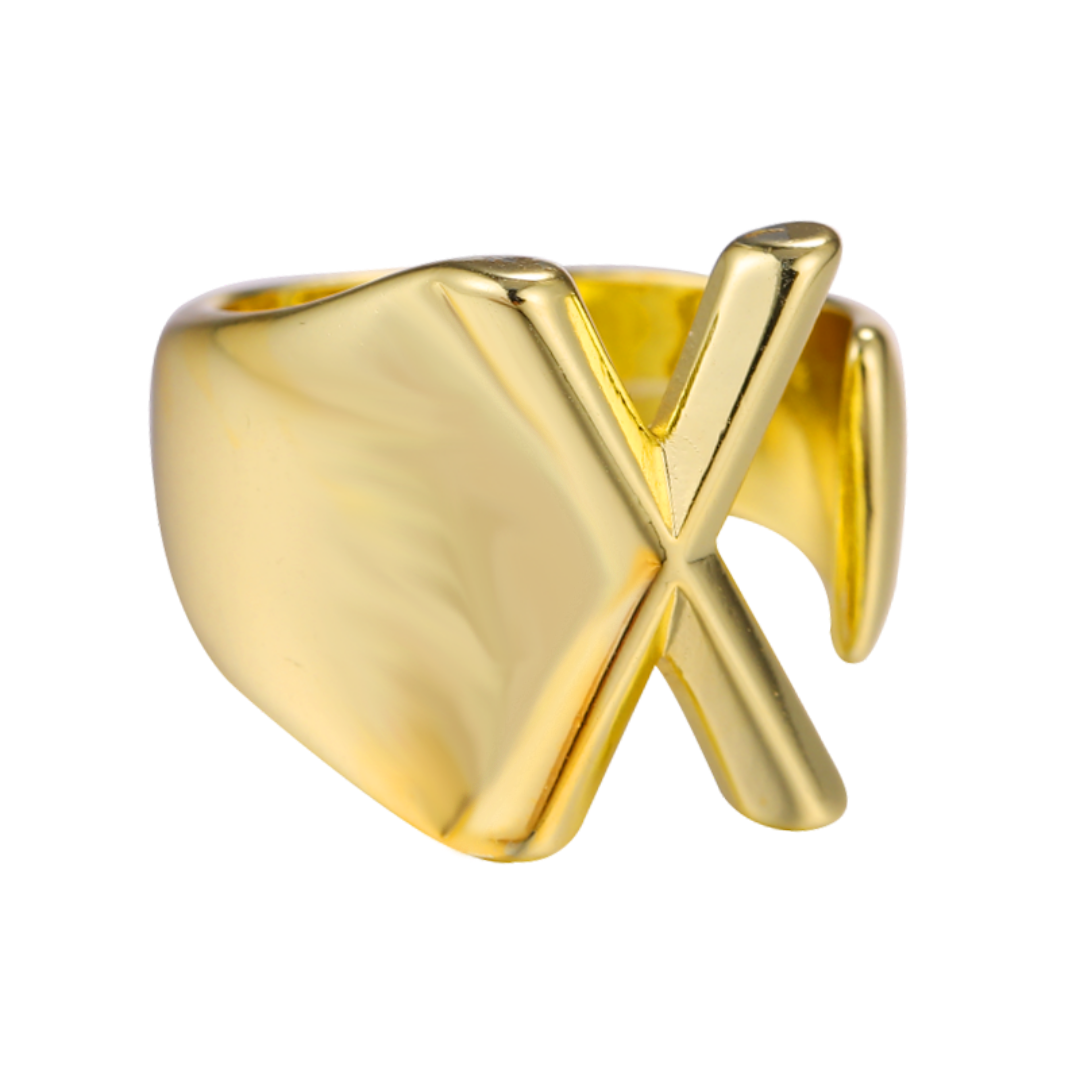 Trendy Initial Ring
