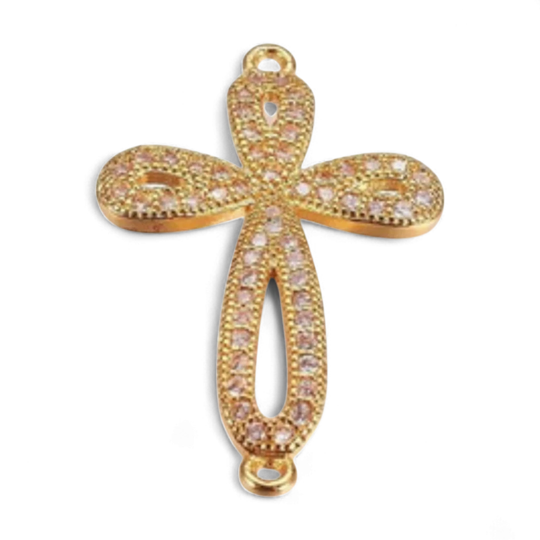 Golden Crystals Cross