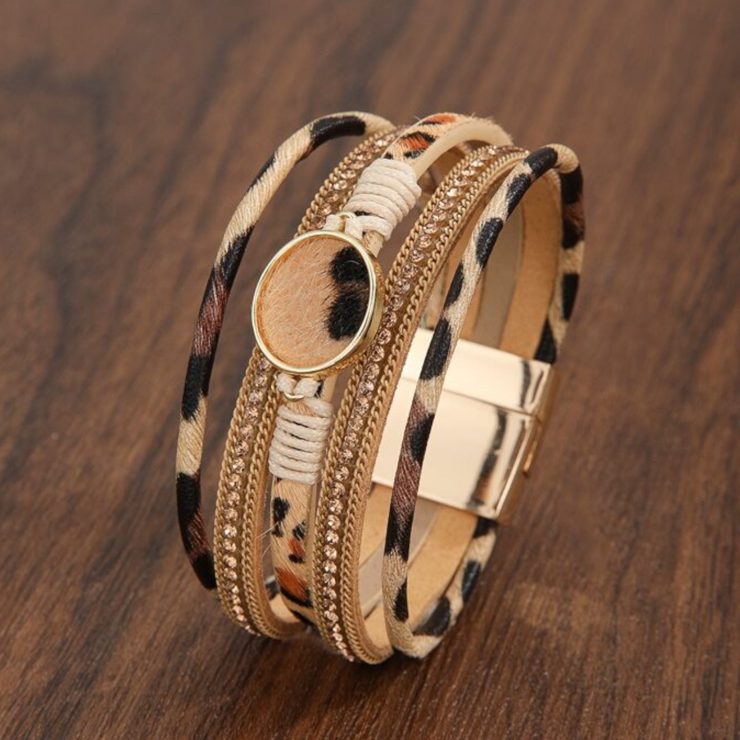 Leopard Charm Multi-Layer Bracelet