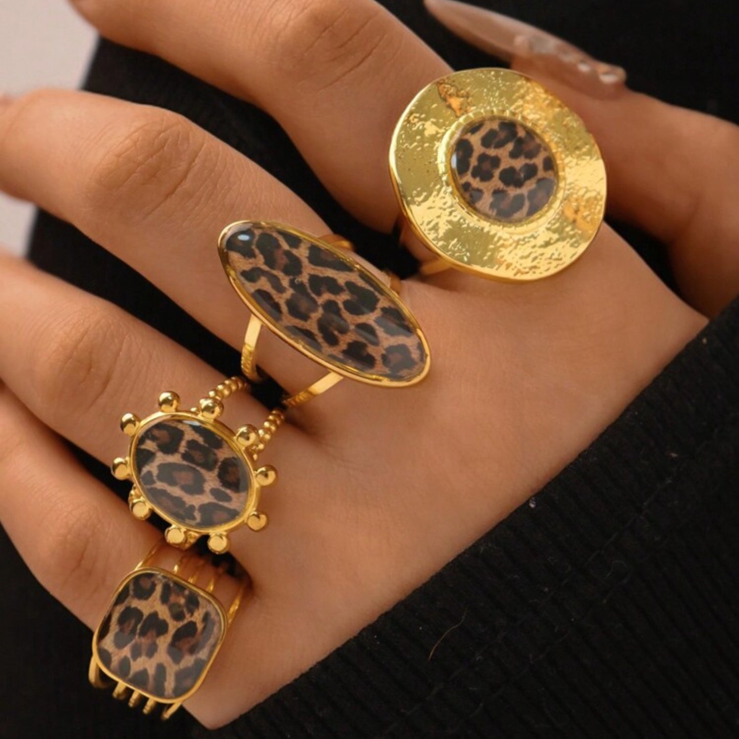 Leopard Luxe Ring Set
