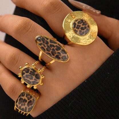 Leopard Luxe Ring Set