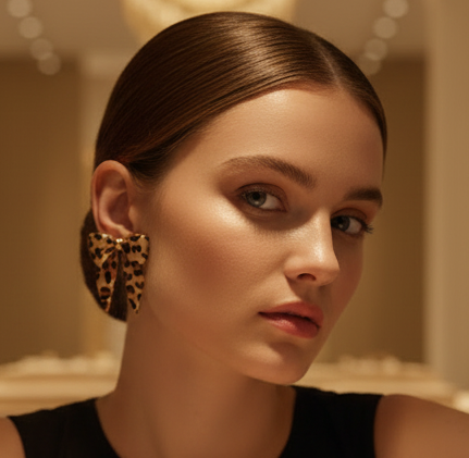 Leopard Bow Earrings
