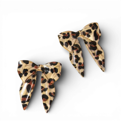 Leopard Bow Earrings