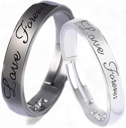 Love Forever Sterling Silver Couple Rings