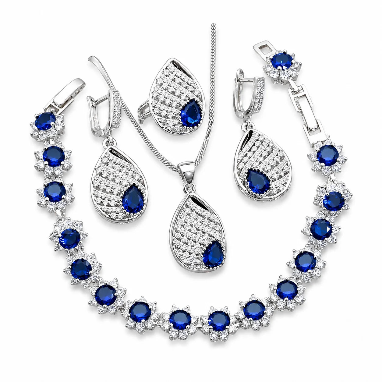 925 Silver Jewelry Wedding Set